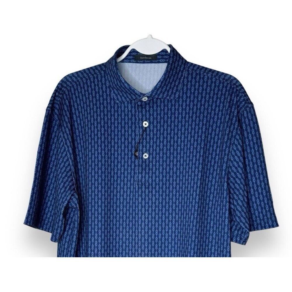 Turtleson‎ Men's Griffin Performance Golf Polo Shirt Rope Navy/white Medium
